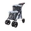Ibiyaya Double Decker Dog Cat Bus Pet Pram, Silver Grey