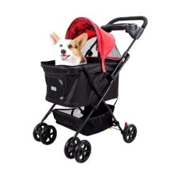 Ibiyaya Easy Strolling Pet Buggy Pram, Rouge -Petkit Shop ibiyaya pet pram ibiyaya easy strolling pet buggy pram rouge 31854067548359