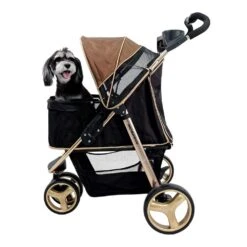 Ibiyaya Monarch Premium Pet Jogger Stroller, Luxury Gold -Petkit Shop ibiyaya pet pram ibiyaya monarch premium pet jogger stroller luxury gold 6636162809959