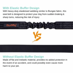 IBuddy Dog Seat Belt For Cars With Locking Carabiner -Petkit Shop ibuddy car travel ibuddy dog seat belt for cars with locking carabiner 7469643661415