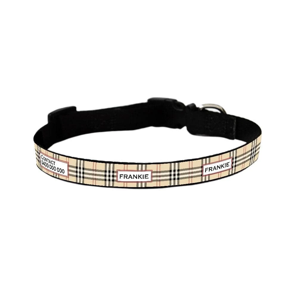 Personalised Dog Collar - Furberry, Oatmeal 3 Personalised Dog Collar - Furberry, Oatmeal
