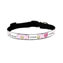 Personalised Dog Collar - Candy Hearts -Petkit Shop id pet dog collar x small 20 31cm personalised dog collar candy hearts 3927543742567