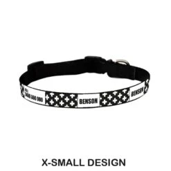 Personalised Dog Collar - Monochrome Cross 9 Personalised Dog Collar - Monochrome Cross -Petkit Shop id pet dog collar x small 20 31cm personalised dog collar monochrome cross 3927546593383