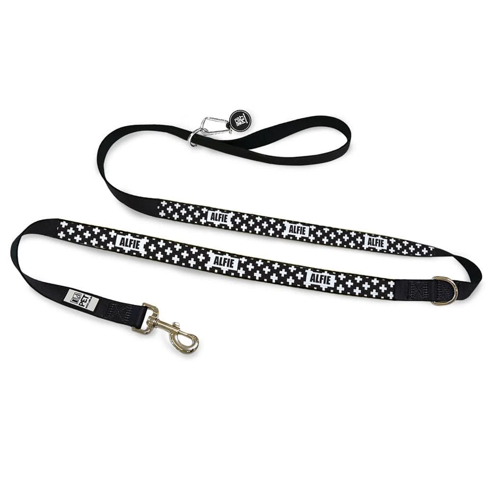 Personalised Dog Leash - Monochrome Cross 3 Personalised Dog Leash - Monochrome Cross