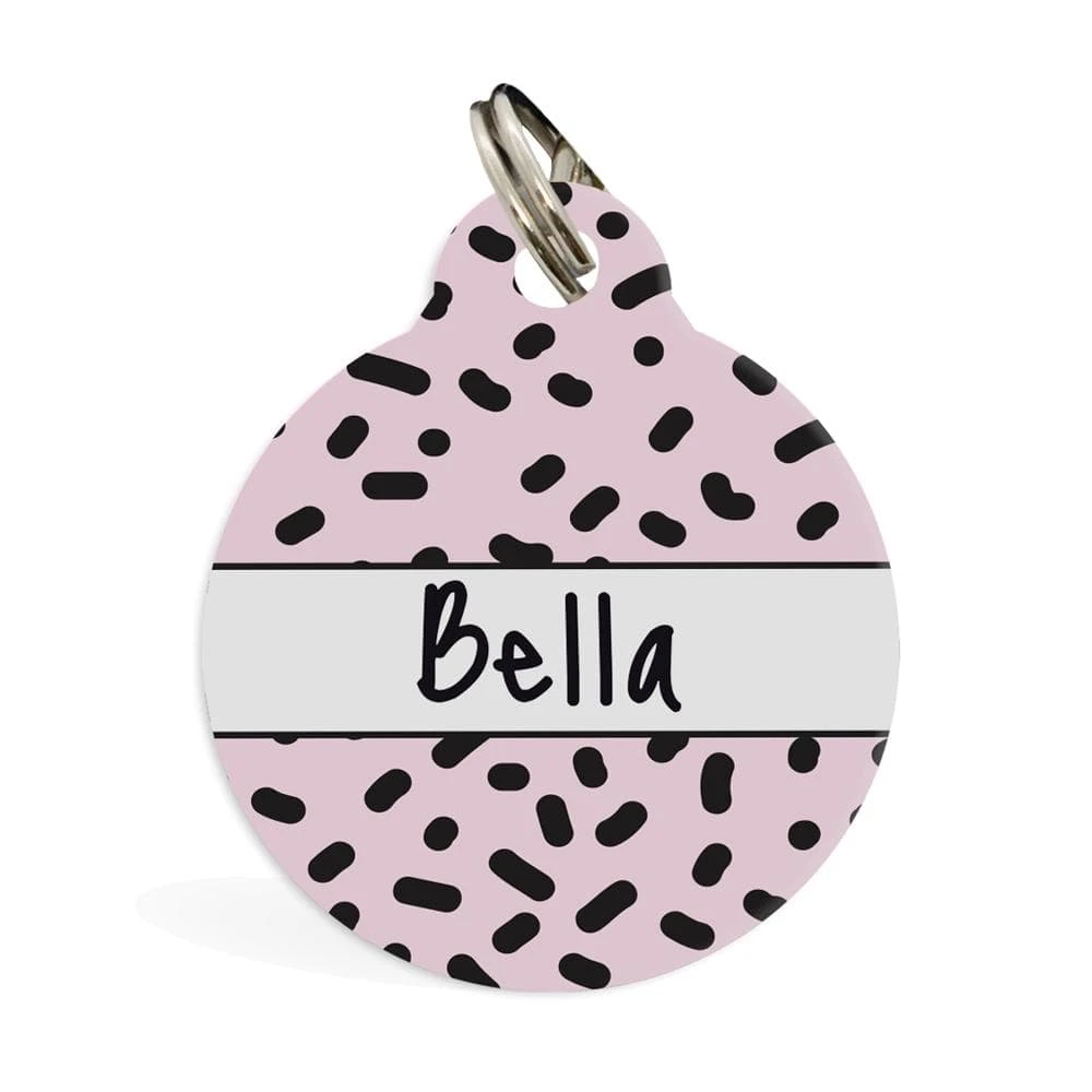 Pet ID Tag - Squiggle, Pink 3 Pet ID Tag - Squiggle, Pink