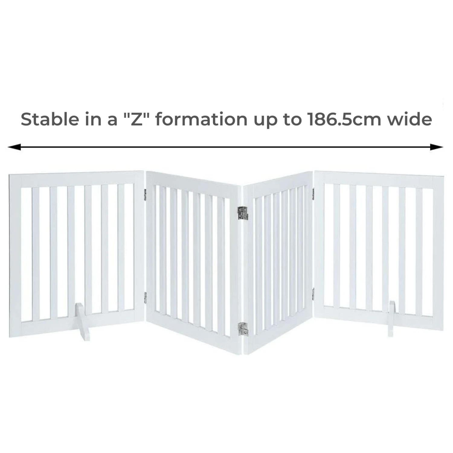 Four Panel Freestanding Dog Gate, White 9 Four Panel Freestanding Dog Gate, White - Image 7