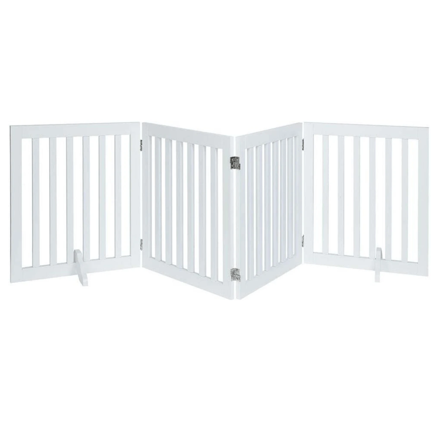 Four Panel Freestanding Dog Gate, White 3 Four Panel Freestanding Dog Gate, White