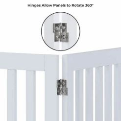 Three Panel Freestanding Dog Gate, White -Petkit Shop modern pets containment three panel freestanding dog gate white 31982769864903