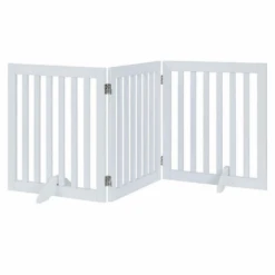 Three Panel Freestanding Dog Gate, White