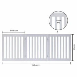 Three Panel Freestanding Dog Gate, White -Petkit Shop modern pets containment three panel freestanding dog gate white 31982847328455