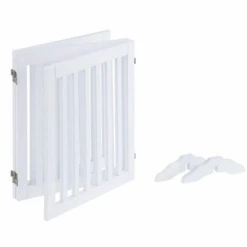 Three Panel Freestanding Dog Gate, White -Petkit Shop modern pets containment three panel freestanding dog gate white 31982903165127