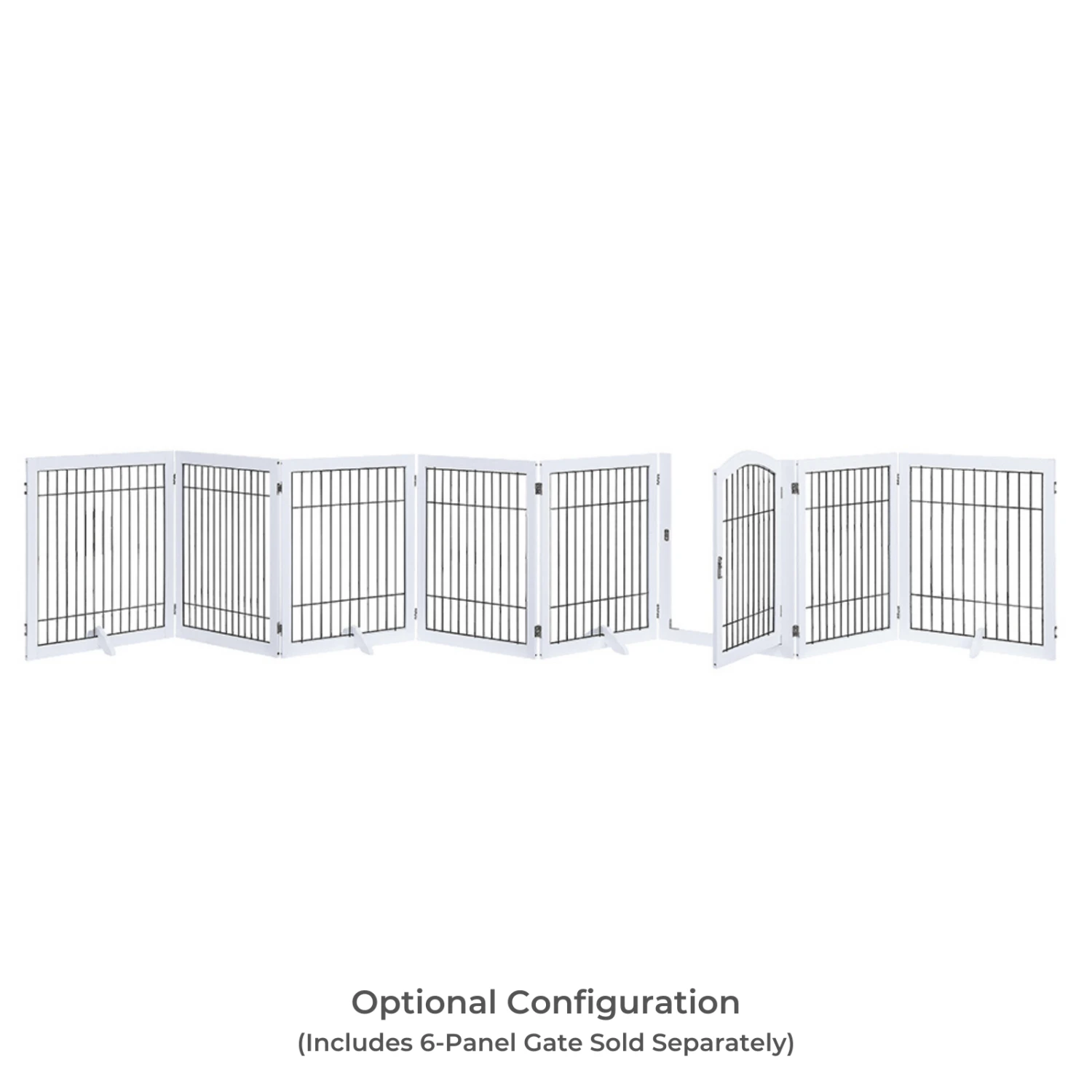 Wooden Dog Pen And Pet Gate Two-Panel Extension, White 4 Wooden Dog Pen And Pet Gate Two-Panel Extension, White - Image 2