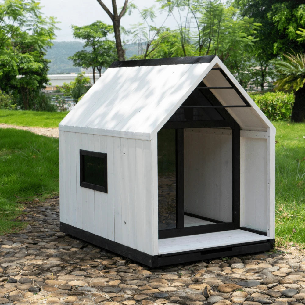Nordic Modern Dog House, White 3 Nordic Modern Dog House, White