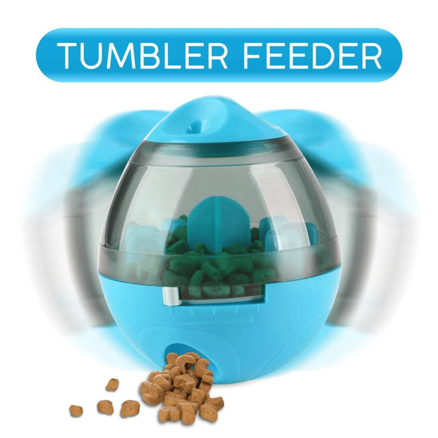 Dog Tumbler Feeder Toy, Blue 4 Dog Tumbler Feeder Toy, Blue - Image 2