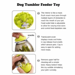 Dog Tumbler Feeder Toy, Green -Petkit Shop modern pets dog toy dog tumbler feeder toy w bonus snacks green 6872138907751