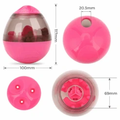 Dog Tumbler Feeder Toy, Pink 13 Dog Tumbler Feeder Toy, Pink -Petkit Shop modern pets dog toy dog tumbler feeder toy w bonus snacks pink 24564252803271