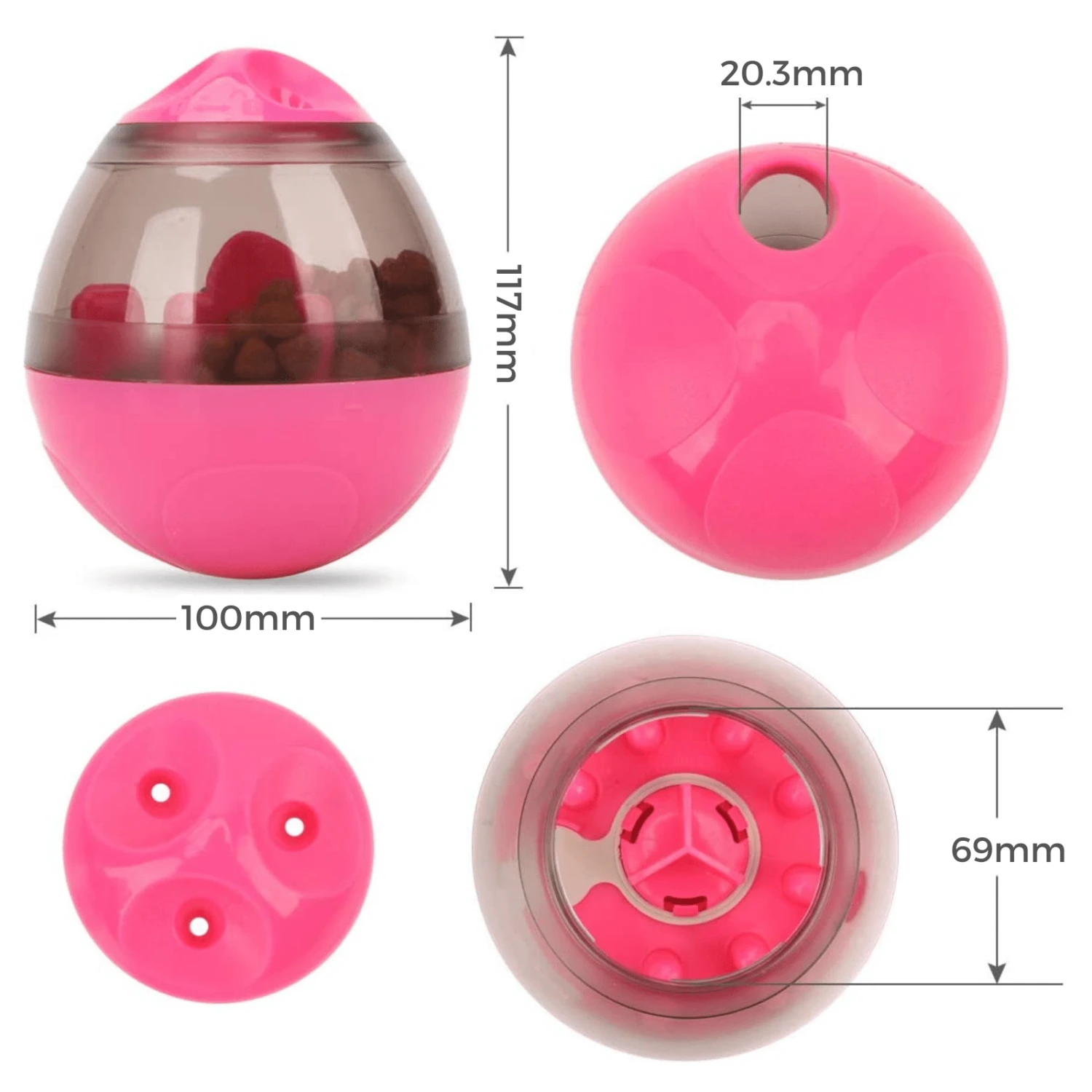 Dog Tumbler Feeder Toy, Pink 7 Dog Tumbler Feeder Toy, Pink - Image 5