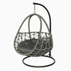 Esmee II Wicker Rope Hanging Pet Bed, Grey 10 Esmee II Wicker Rope Hanging Pet Bed, Grey -Petkit Shop modern pets pet bed esmee 2 wicker rope hanging pet bed 36453866012891