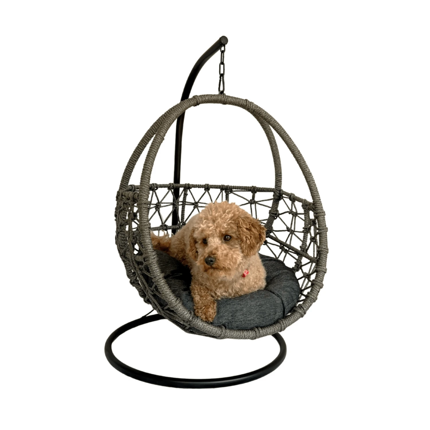 Esmee II Wicker Rope Hanging Pet Bed, Grey 5 Esmee II Wicker Rope Hanging Pet Bed, Grey - Image 3