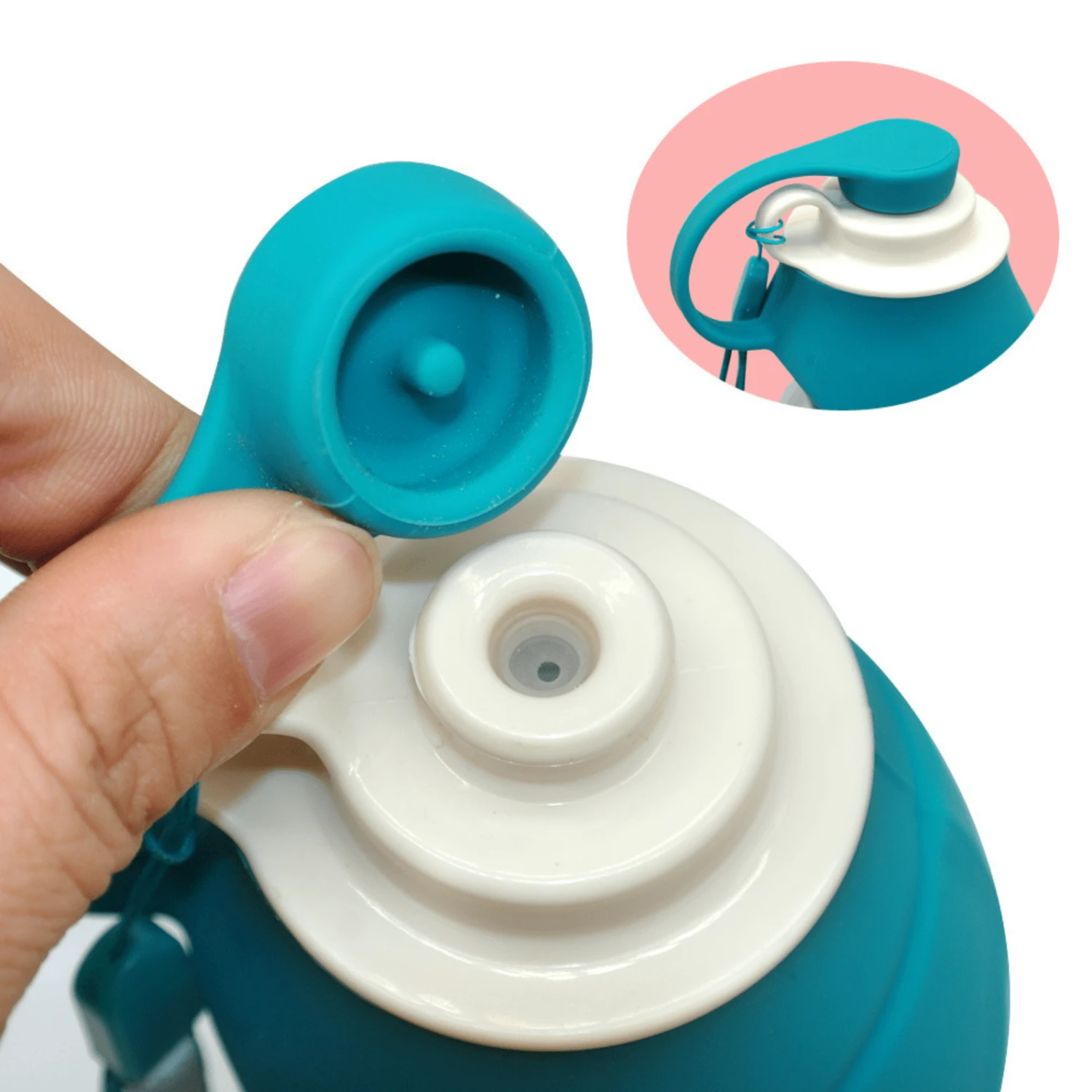 Dog Water Bottle With Silicone Bowl, Blue 7 Dog Water Bottle With Silicone Bowl, Blue - Image 5