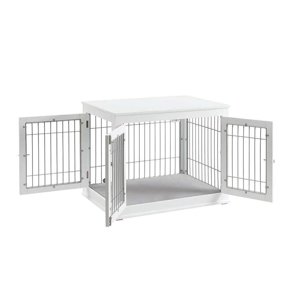 Solid Top Wooden Dog Crate, White 7 Solid Top Wooden Dog Crate, White - Image 5