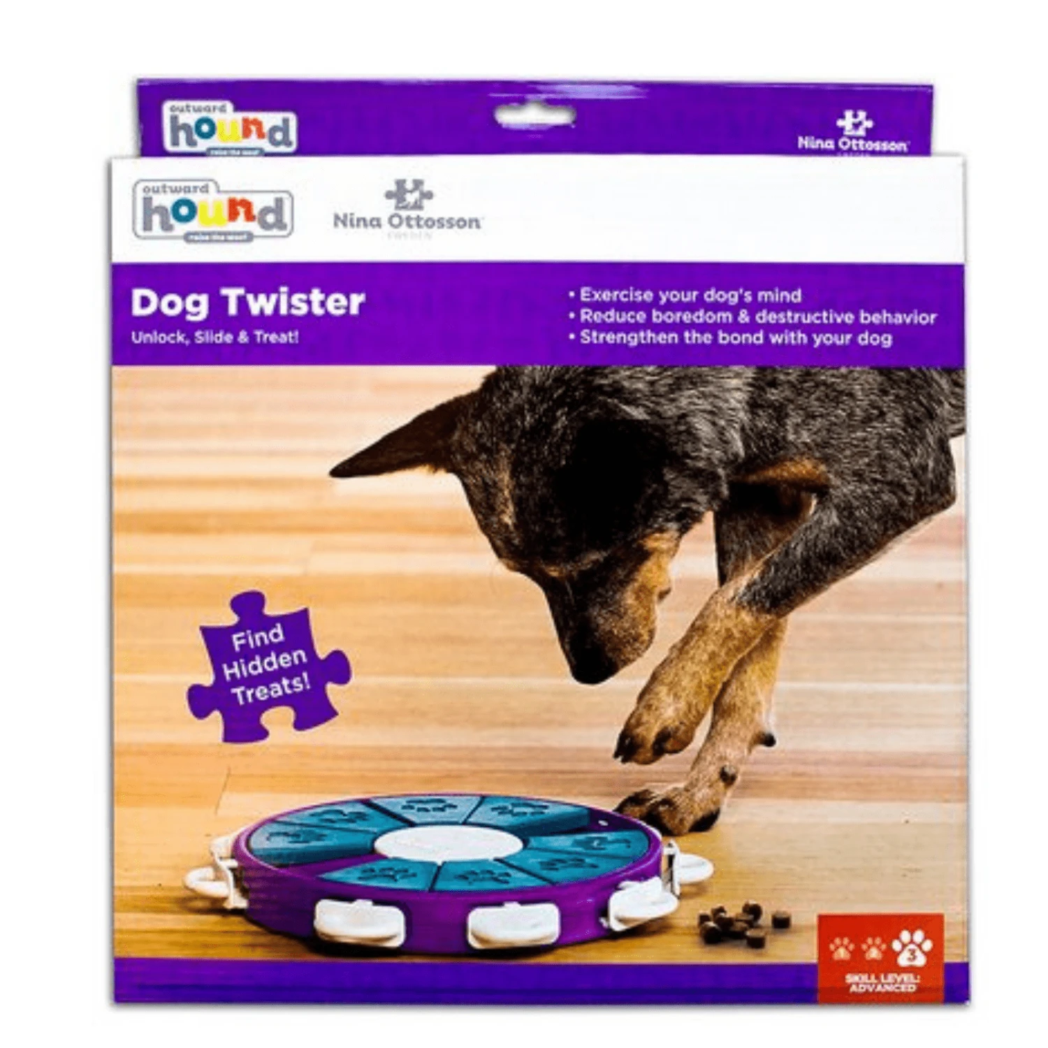 Outward Hound Nina Ottosson Dog Puzzle Toy Interactive Treat Dispenser | Dog Twister 8 Outward Hound Nina Ottosson Dog Puzzle Toy Interactive Treat Dispenser | Dog Twister - Image 6