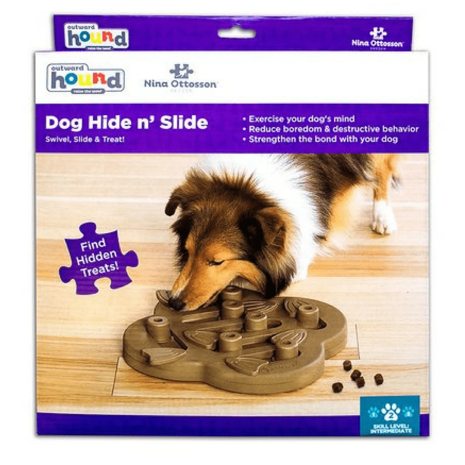 Outward Hound Nina Ottosson Dog Puzzle Toy Interactive Treat Dispenser | Hide N Slide 7 Outward Hound Nina Ottosson Dog Puzzle Toy Interactive Treat Dispenser | Hide N Slide - Image 5