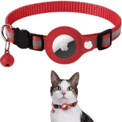 Apple Airtag Cat Collar -Petkit Shop red