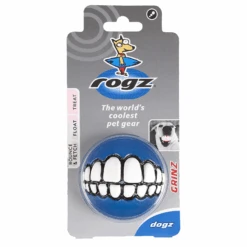 Rogz Grinz Dog Ball Toy, Blue -Petkit Shop rogz dog toy rogz grinz dog ball toy blue 12404769554535