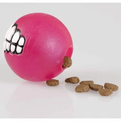 Rogz Grinz Dog Ball Toy, Pink -Petkit Shop rogz dog toy rogz grinz dog ball toy pink 31860876673223