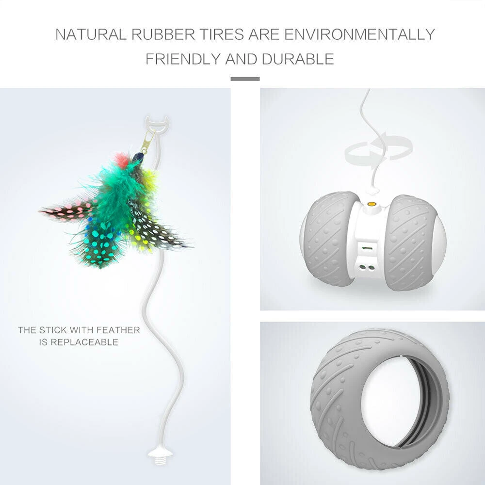 Bentopal Smart Wheel Feather Self Rolling Cat Toy 5 Bentopal Smart Wheel Feather Self Rolling Cat Toy - Image 3
